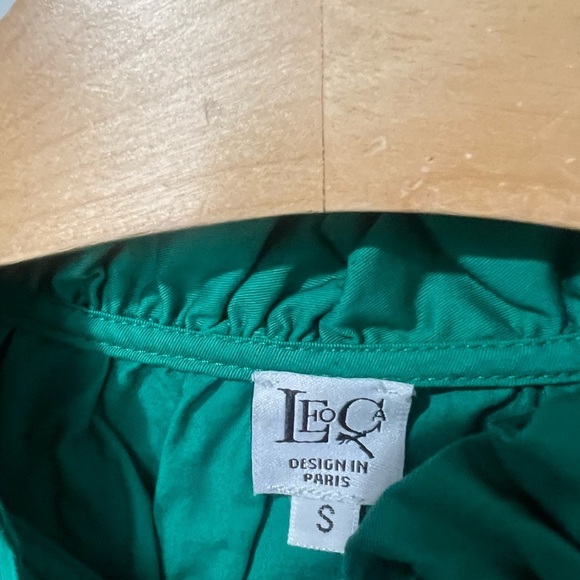 LeoCA Paris Green Dress Size Sleeveless Size Small Pockets Solid Spring Summer - Picture 4 of 6